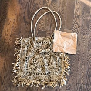 Tan tote bag